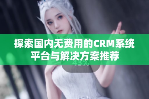 探索國內(nèi)無費用的CRM系統(tǒng)平臺與解決方案推薦