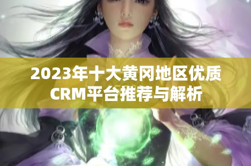 2023年十大黃岡地區(qū)優(yōu)質(zhì)CRM平臺(tái)推薦與解析