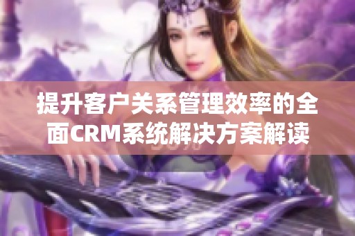 提升客戶關(guān)系管理效率的全面CRM系統(tǒng)解決方案解讀