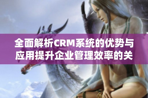 全面解析CRM系統(tǒng)的優(yōu)勢與應(yīng)用提升企業(yè)管理效率的關(guān)鍵所在