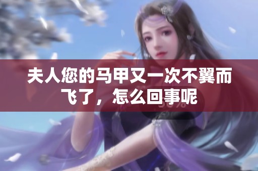 夫人您的馬甲又一次不翼而飛了，怎么回事呢